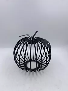 Metal Black Pumpkin Decor Stem and Leaves - Picture 1 of 11
