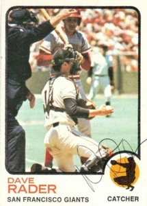 DAVE RADER-CATCHER-SAN FRANCISCO GIANTS-1973 TOPPS #121-AUTOGRAPHED-NICE-VINTAGE - Bild 1 von 2