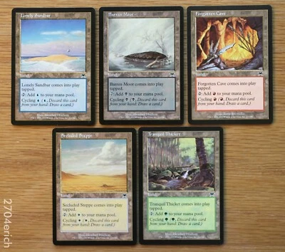 Set of 5 Onslaught Cycle Lands *NM* Old School (Magic the Gathering MTG) Cycling - Image 1 of 2