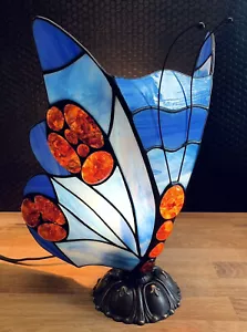 Schmetterling Bernsteinlampe Tischlampe Edelstein Lampe Bernstein Tiffany Deko - Bild 1 von 7