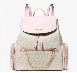 Michael Kors Backpack Jet Set Mk Logo Large Chain Backpack - Picture 1 of 8