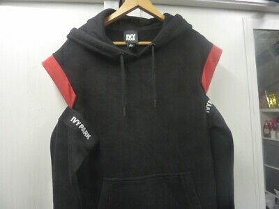 Fabulous Ivy Park Black Red Cold Shoulder Oversize Sweat Top Sweatshirt 14 Small • 26.16€