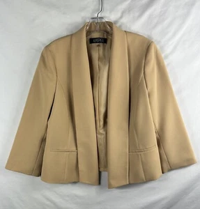 Kasper Women's Career Beige Polyester Blend Open Blazer Jacket Size 8 - Picture 1 of 10