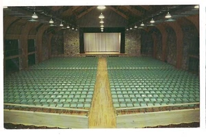 Interior Gatlinburg CIVIC AUDITORIUM Tennessee Postcard TN Koppel Seating Stage - Picture 1 of 2
