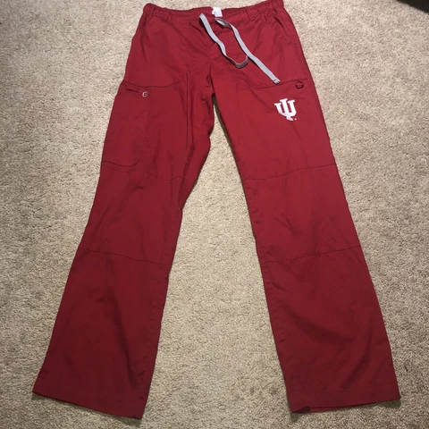 University of Indiana Hoosiers Medical Scrubs PANTS Red Size S w/Drawstring Cover