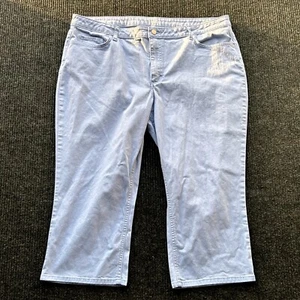 VTG Lee Riders Denim Capri Pants Womens Size 20M White Cotton Blend Cropped - Picture 1 of 8