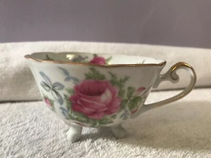 Lefton Teacup 3 footed Pink Rose MAX3476 - Picture 1 of 6