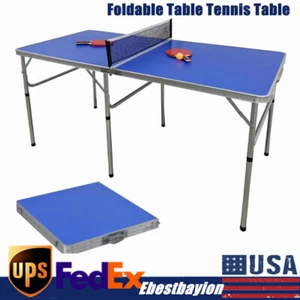 Foldable Ping Pong Table with Net Indoor Outdoor Tennis Table Ping Pong Foldable - Picture 1 of 8