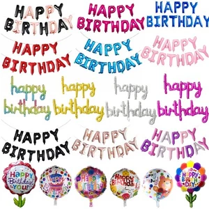 GIGANTE FELIZ CUMPLEAÑOS AUTO INFLADO GLOBO BANNER BUNTING PARTY DECORATION UK - Imagen 1 de 51