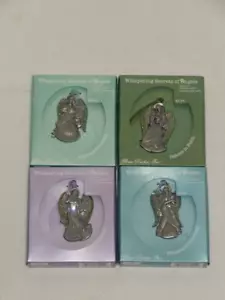WHISPERING SECRETS OF ANGELS PEWTER SWAROVSKI ELEMENTS CHRISTMAS ORNAMENTS (4) - Picture 1 of 6