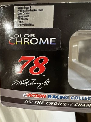 2017 Martin Truex Jr Bass Pro Tracker Color Chrome ARC Autographed - Image 1 of 4