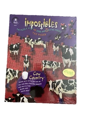 2008 University Games BePuzzled Impossibles 750-PC No Edge COW Jigsaw Puzzle - Image 1 of 4