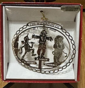 Nation's Treasures Wizard of Oz "If I Only Had" 24k Gold Flashed Brass Ornament - Picture 1 of 1