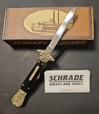 Schrade Clásico Coleccionable Plegable Dirk 2038 - Protector Ornamentado y Pomo - Taylor B Foto 1 de 4
