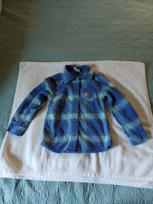 Camisa xadrez flanela manga longa um bolso multicolorida masculina tamanho 5 Carhartt - Imagem 1 de 4