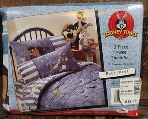 Vintage Looney Tunes 3 Stück Twin Size Blatt Set 1997 Tweety Sylvester - Bild 1 von 12