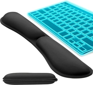 Ergonomic Memory Foam Keyboard Wrist Rest – Non-Slip, Pain Relief, 17.7” Black - Picture 1 of 7