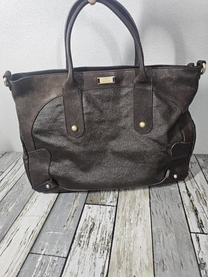 Bolso de Mano Stuart Weitzman Marrón Cuero Texturizado Grande Shopper Bolso Cartera Asas  Foto 1 de 4