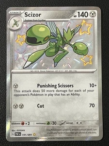 JCC Pokémon Scizor 191/091 Ultra Raro Brillante Holo Destinos Paldeanos Pokémon - Imagen 1 de 2