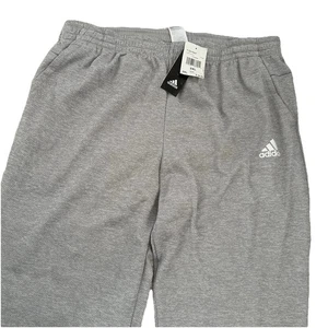 Adidas Men's Athletic Jogger Light Gray Sz 2XL Logo Straight Wide Leg New - Picture 1 of 6