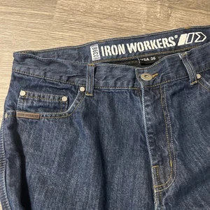Bilt Iron Workers 0398 Lined Reinforced Dark Wash Motorcycle Blue Jeans Sz 36x32 - Picture 1 of 14