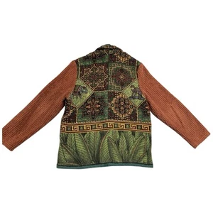 Unge Potch Ket Vintage 90’s Its Outta The Bag Coat Zip Womens Small Aztec Jungle - Picture 1 of 14