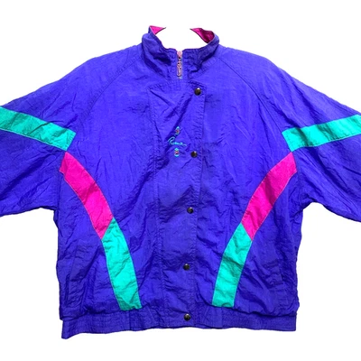 Chaqueta Puma DE COLECCIÓN Para Mujer Mediana Púrpura Botón Cremallera Bloque de Color  Foto 1 de 4