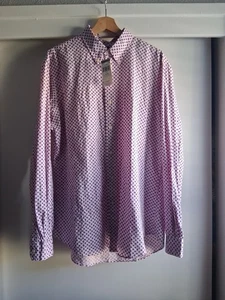 Ralph Lauren Hemd rosa Muster Button Down Langarm Kragen Slim Fit XL - Bild 1 von 7