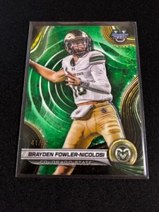 2024 Bowman University Best Brayden Fowler-Nicolosi Colorado State #10 verde/99 - Imagen 1 de 2
