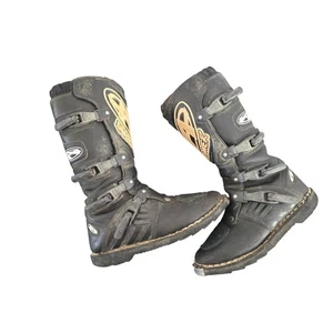 Answer Team 2 Motorcycle Boots Men 9 Black Made In Italy Buckle Closure  - Picture 1 of 8