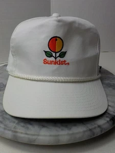 Cappello Corda Cinghia Regolabile Arancione Sunkist Pubblicitario Vintage Anni 90 - Foto 1 di 8