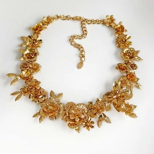 New 16" Zara Flower Statement Necklace Retro Women Party Vacation Jewelry Gift - Picture 1 of 6