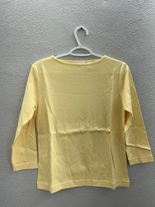 Haymaker Womens Shirt Size Small Light Yellow Boat Neck Knit Top 3/4 Sleeve - Picture 1 of 10