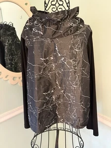 Sun Kim Gunmetal Crinkle Jacquard Shirt Übergangsjacke Gr. XL Art To Wear - Bild 1 von 8