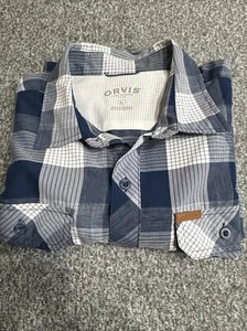 Orvis Shirt Adult X-Large Blue Button Up Casual Camp Fish Fishing Outdoor Mens - Picture 1 of 8
