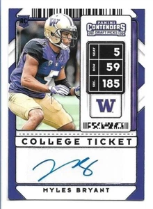 Myles Bryant 2020 Panini Contenders Draft Picks College Ticket Auto RC #196 - Bild 1 von 2