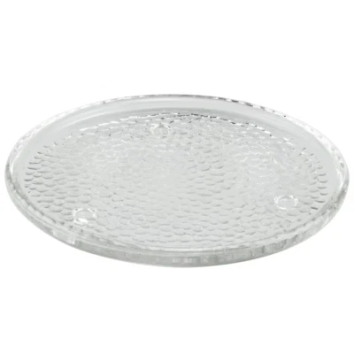 Plato portavelas redondo biselado de vidrio transparente 6” decorativo 3 patas en la parte inferior Foto 1 de 3