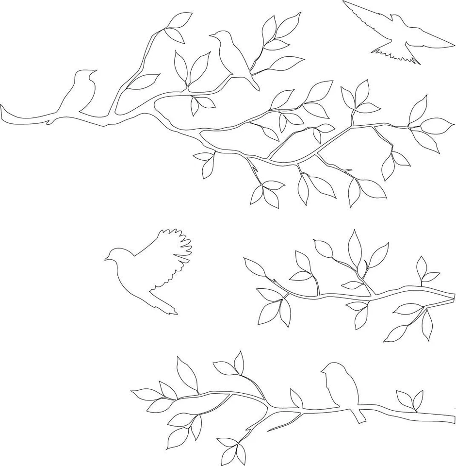 Calcomanías adhesivas para arte de pared de pájaros y flores Burnish decoración de arte para el hogar Foto 1 de 1