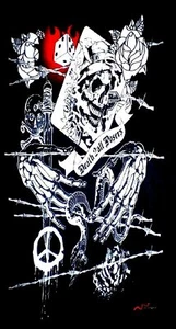 GRIM REAPER SKELETON SKULL NECK TUBE FACE MASK TUBULAR BIKER BIKER POSER BANDANA - Picture 1 of 3