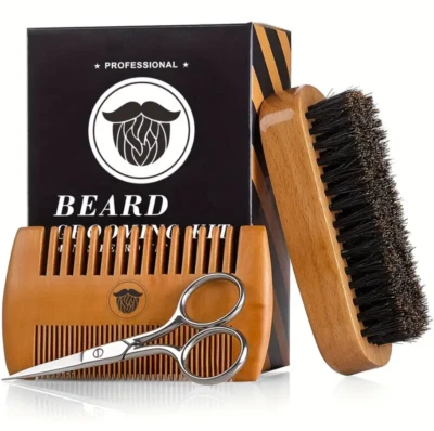 Juego de barba y peine de madera para hombre - Perfecto para barba cabeza pelo y bigotes Foto 1 de 4