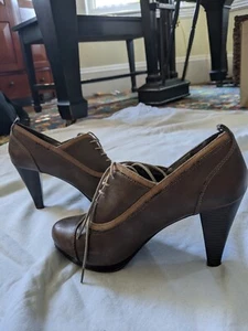 Fergalicious Brown Lace-Up Closed-Toe Heels 7.5 - Picture 1 of 5