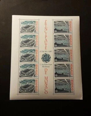 France Monaco Bloc Europa Architecture Modern N°37 New Luxury MNH - Image 1 of 3