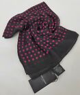 $595 Saint Laurent Unisex Black Lightweight Pink Star Wool scarf 563781 1072