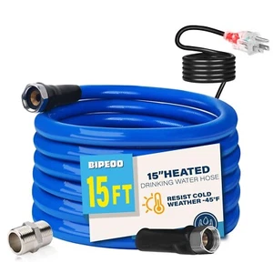 15FT 25FT 75FT 100FT Heated Water Hose for Rv,-45 ℉ Antifreeze Drinking Ga - Picture 1 of 8