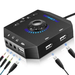 Externe Soundkarte T10 USB Audio Adapter für PC Windows Mac Linux Laptops Des... - Afbeelding 1 van 7