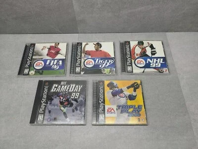 批量 5 件 体育游戏 索尼 PlayStation 1 NFL NHL 国际足联 PGA 巡回赛 棒球 完整 — 第 1/4 张图片