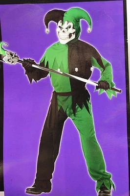 Мальчики LRG 10 12 злой Шут Джокер Хэллоуин Ренессанс костюм скелет новый - Изображение 1 из 4