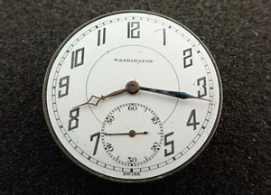 VINTAGE 12 SIZE WASHINGTON OPEN FACE POCKET WATCH MOVEMENT - NOT RUNNING - Picture 1 of 2