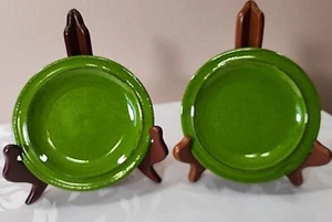 Thomas Rosenthal Scandic Shadow Green 6" Dessert Plates Made in Germany RARE 2pc - Picture 1 of 4