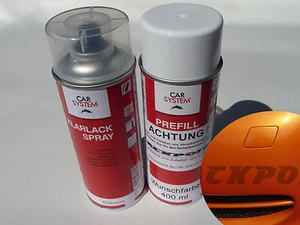Farbspray Set a 400ml Autolack Basislack New Gold Orange 2 Met.+Klarlack Tuning - Bild 1 von 3